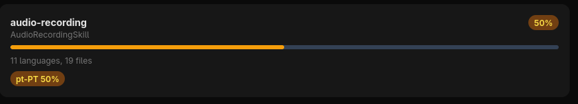 Dashboard with skill cards visible
